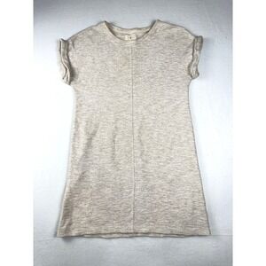 Lou & Grey Oatmeal Heather Marled Knit Cuffed Sleeve Shift Dress 491188 Womens
